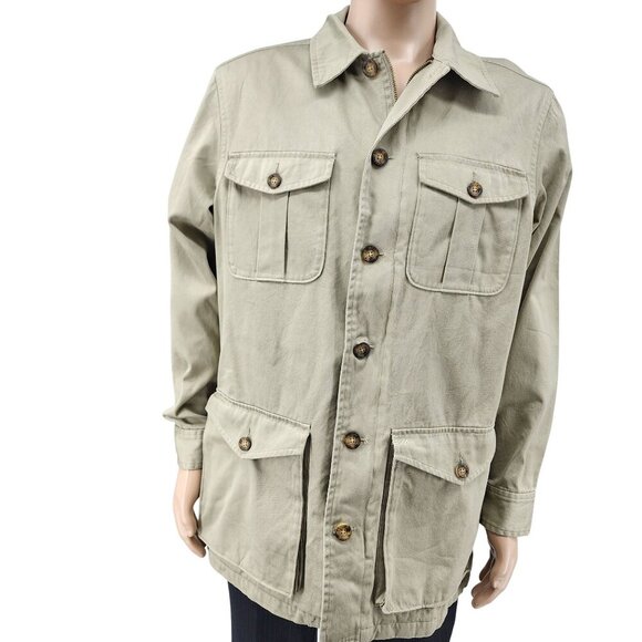 FM Allen Field Classic Safari Coat Jacket Canvas Twill Men's Medium - Picture 2 of 12